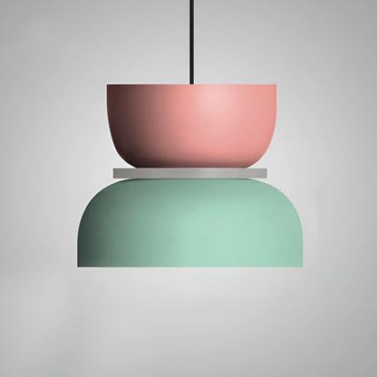 Lampara - Kleurrijke en Elegante Macaron LED Hanglamp Middel - Roze en Groen