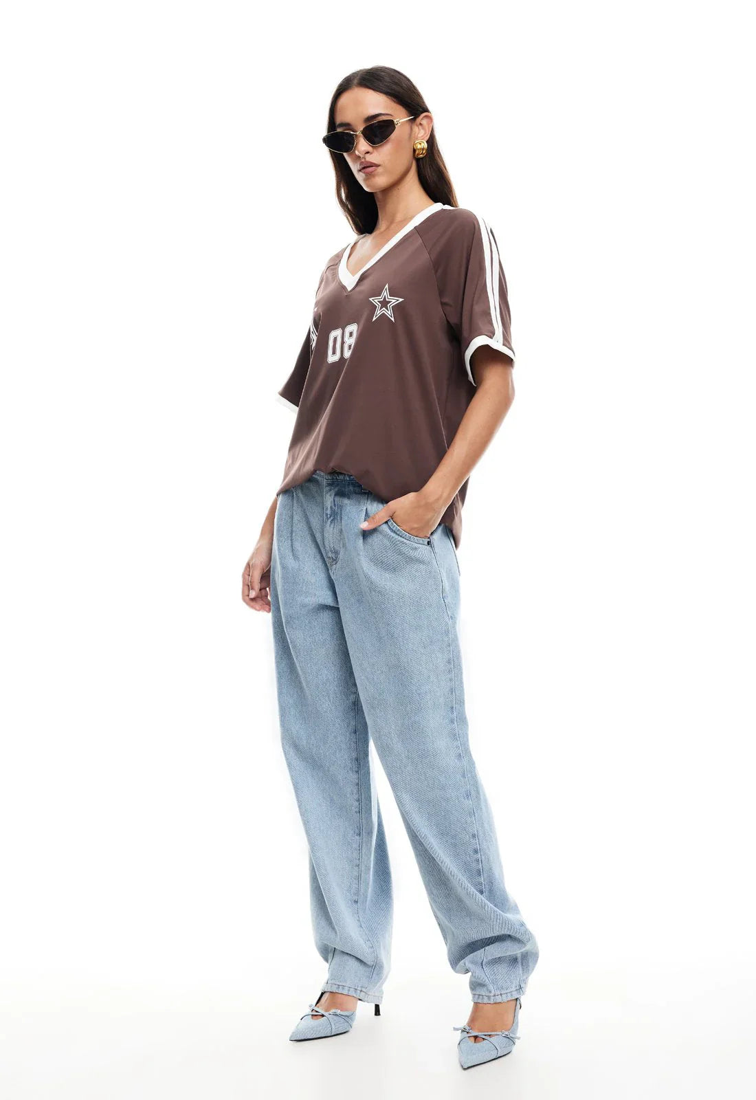 Met Altijd Liefde Spectate Top Oversized V-Hals Jersey SEREIN