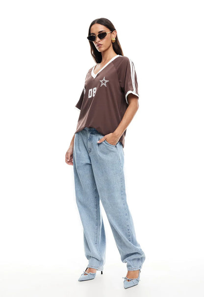 Met Altijd Liefde Spectate Top Oversized V-Hals Jersey SEREIN