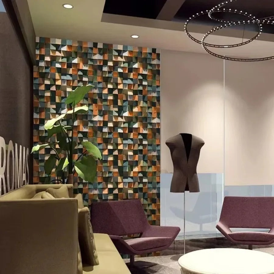 3D Mozaïek Wandtegel Van Massief Hout Voor Stijlvolle Ruimtes