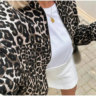 Dôre | Dames Bomberjas – Trendy Luipaardprint & Casual Chic