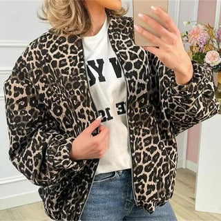 Dôre | Dames Bomberjas – Trendy Luipaardprint & Casual Chic
