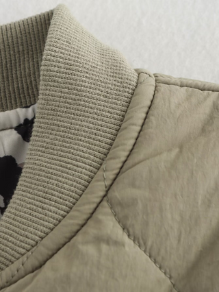 Tasana | Luxe Tussenjas met Trendy Stiksels - Luipaard Print