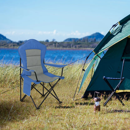 Lichtgewicht Vouwbare Campingstoel met Bekerhouder en Opbergruimte