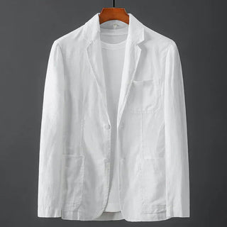 Lichtgewicht zomerblazer van linnenmix Wit