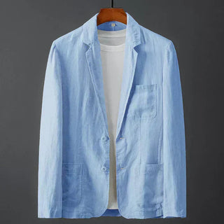 Lichtgewicht zomerblazer van linnenmix Blauw