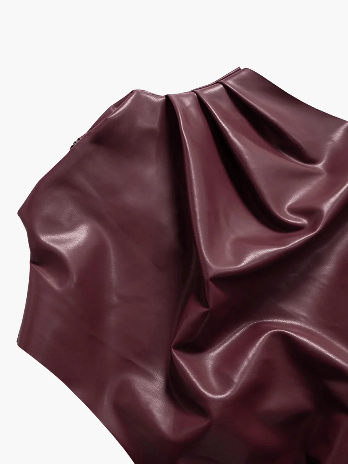 Gevormde Neplederen Mouwloze Top Met Hoge Hals Design Tops SEREIN