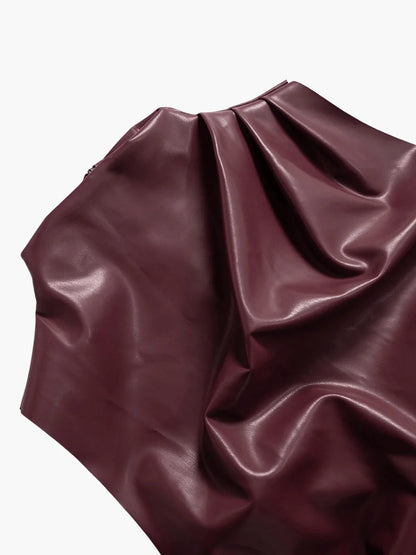 Gevormde Neplederen Mouwloze Top Met Hoge Hals Design Tops SEREIN