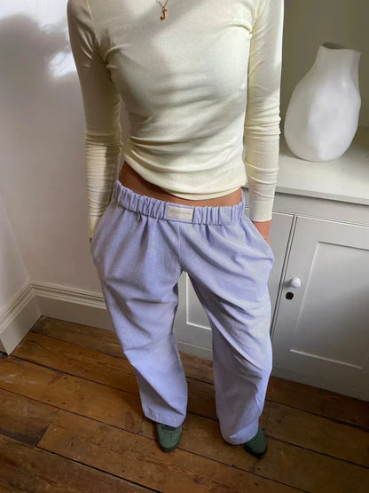 Gestreepte Comfortbroek | Katoen | Comfort & Stijl Paars