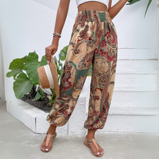 Losse harembroek met olifantenprint in bohemian stijl voor de zomer Bohemen 5