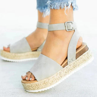 Luma | Elegante zomersandalen voor dames – Handgemaakte kwaliteit & comfortabele pasvorm Grijs