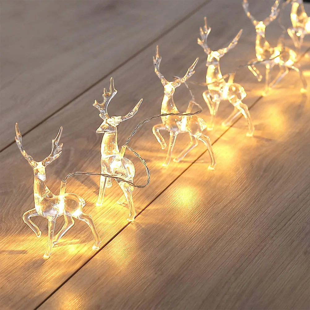 XIHUAN Kerstlicht gordijn, 138 leds, 3,3 m, lichtketting, Kerstmis, ster, rendier, boom, binnen
