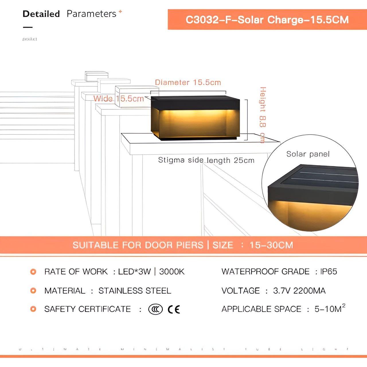 Waterdichte Solar Tuinlamp met LED Verlichting – Eenvoudige Installatie en Elegant Ontwerp voor Tuinverlichting op Zonne-energie