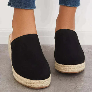 Lumi | Espadrille muiltjes met sleehak voor dames – Elegant ontwerp met gesloten neus en verhoogde architectonische hak