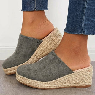 Lumi | Espadrille muiltjes met sleehak voor dames – Elegant ontwerp met gesloten neus en verhoogde architectonische hak