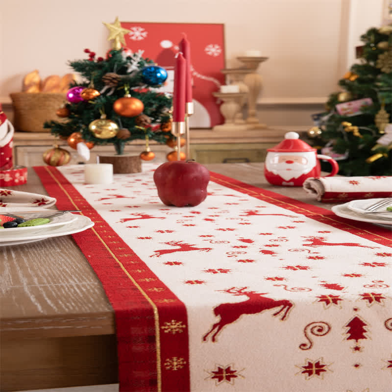 Kerst Tafelloper Met Kwastjes Voor Feestelijk Tafeldecor