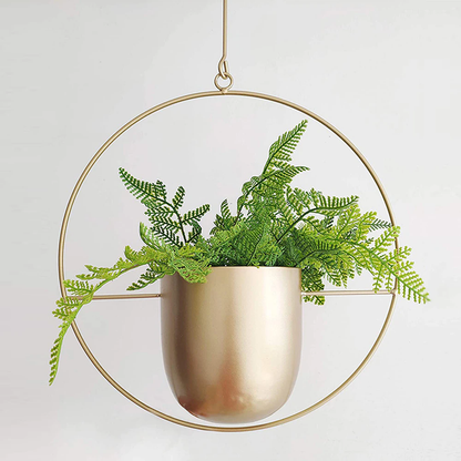 Elegante Luxe Moderne Hangpotten Voor Binnenplanten Decor Goud Cirkel