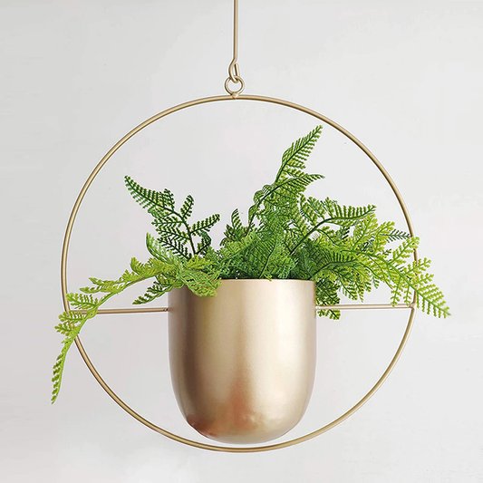 Elegante Luxe Moderne Hangpotten Voor Binnenplanten Decor Goud Cirkel