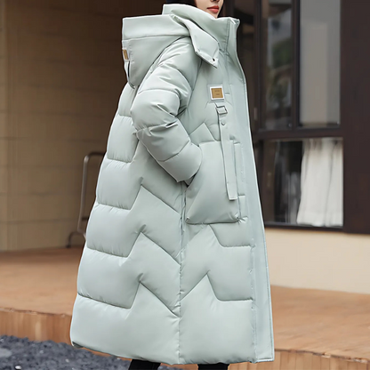 Lange Trenchcoat Gewatteerd Oversized Losvallend Warmte
