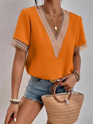 Marlowe | Dames Modern V-hals top oranje