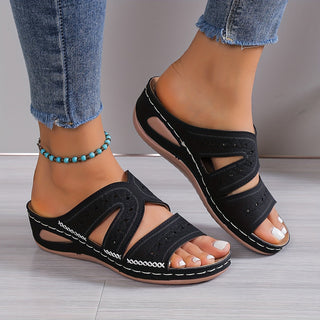 Marquise | Comfortabele sandalen voor dames – ondersteunende pasvorm en lichtgewicht ontwerp Zwarte kleur