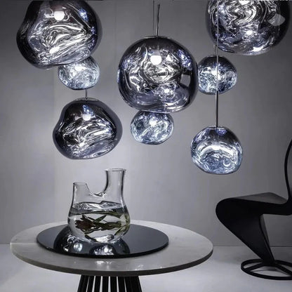 Hanglampen Set 4 Kleuren Organisch Glas Sfeerverlichting
