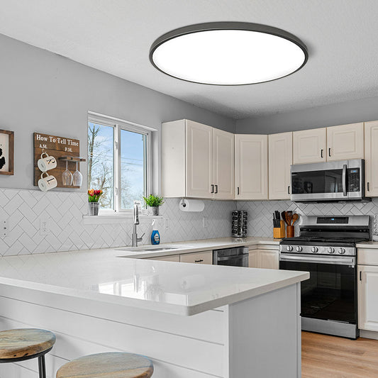 Minimalistische Ronde Led Plafondlamp Voor Woonkamer Zwart