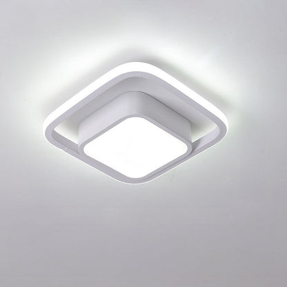 Minimalistische LED Plafondlamp Dubbele Ring Modern Compact Wit Stijl C Wit licht