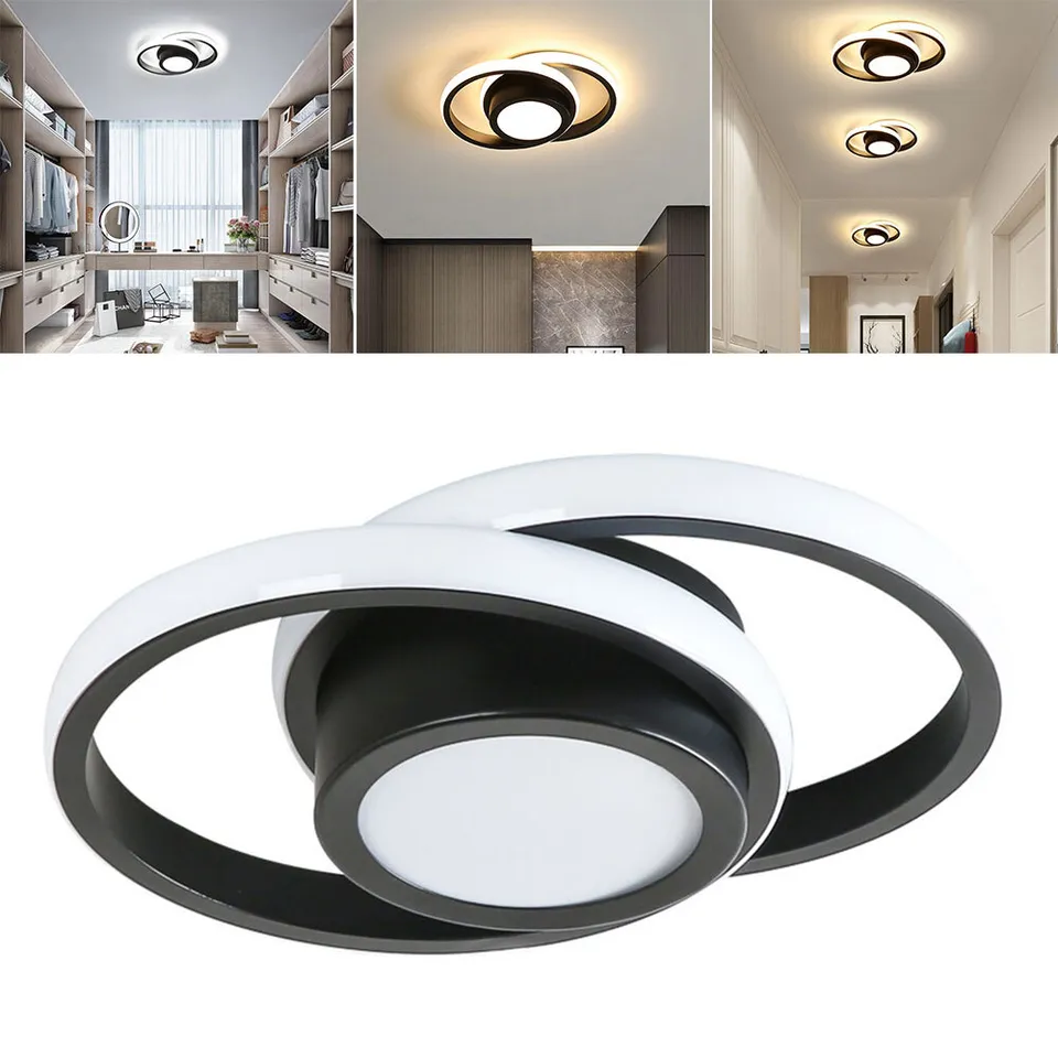 Minimalistische LED Plafondlamp Dubbele Ring Modern Compact