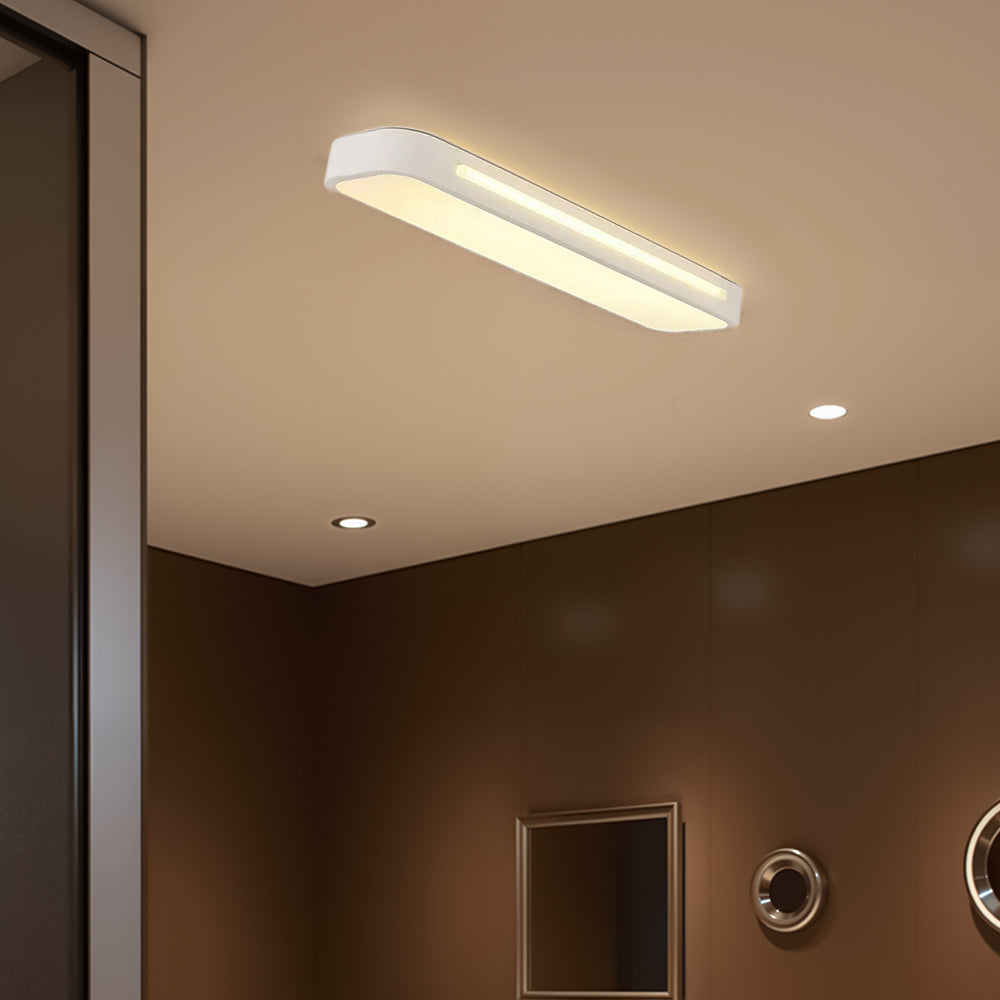 Moderne Nordic Minimalistische Lange LED Dimbare Plafondverlichting Wit D58*H4CM Warm Licht