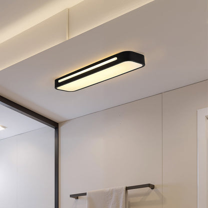 Moderne Nordic Minimalistische Lange LED Dimbare Plafondverlichting Zwart D58*H4CM Warm Licht