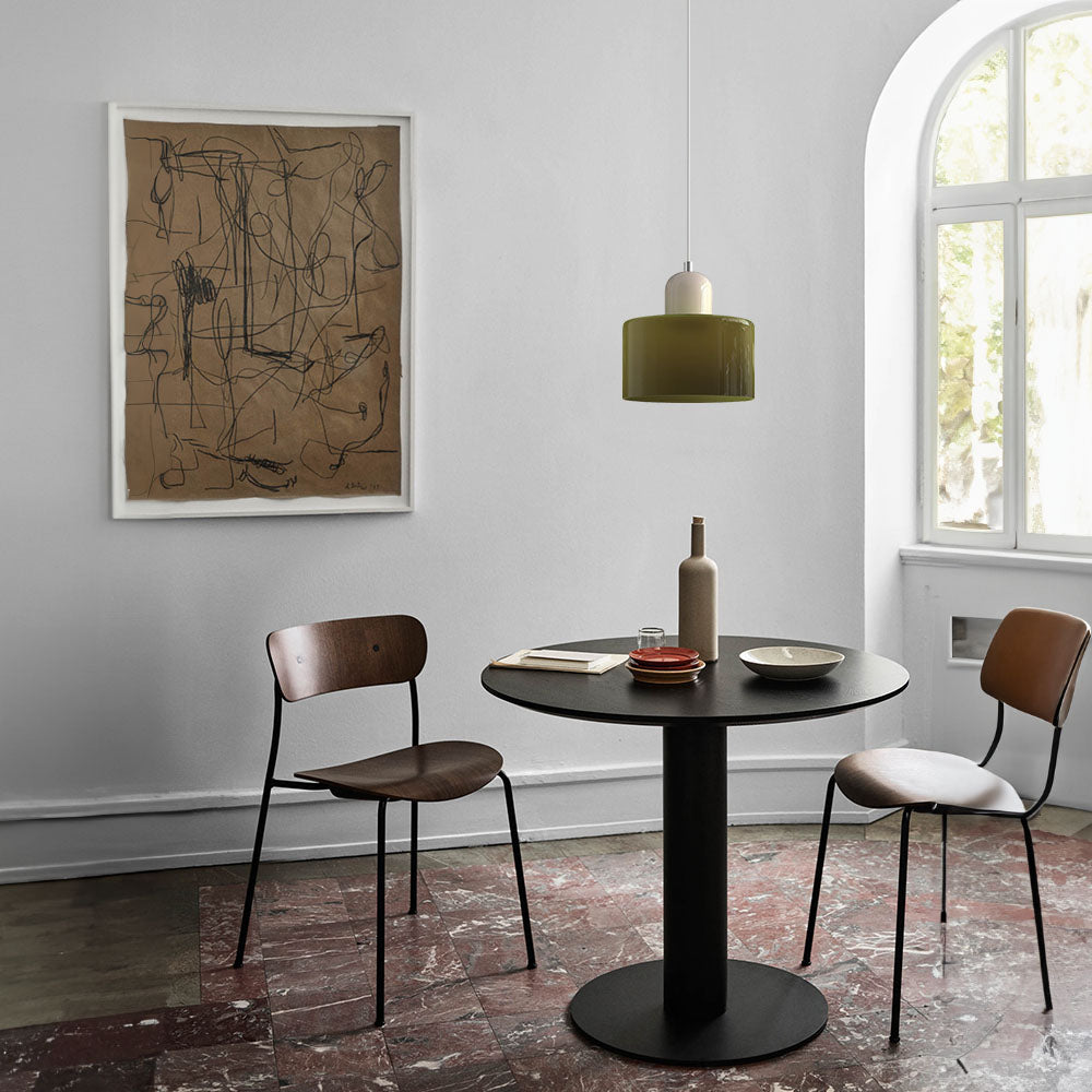 Kleine Glas-Pendelleuchte - LED, Glas/Metall, Max 12W, Drukknop, E27, CE/UL Gecertificeerd, Moderne Elegant