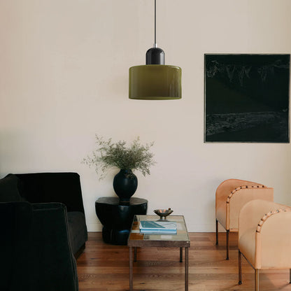 Kleine Glas-Pendelleuchte - LED, Glas/Metall, Max 12W, Drukknop, E27, CE/UL Gecertificeerd, Moderne Elegant