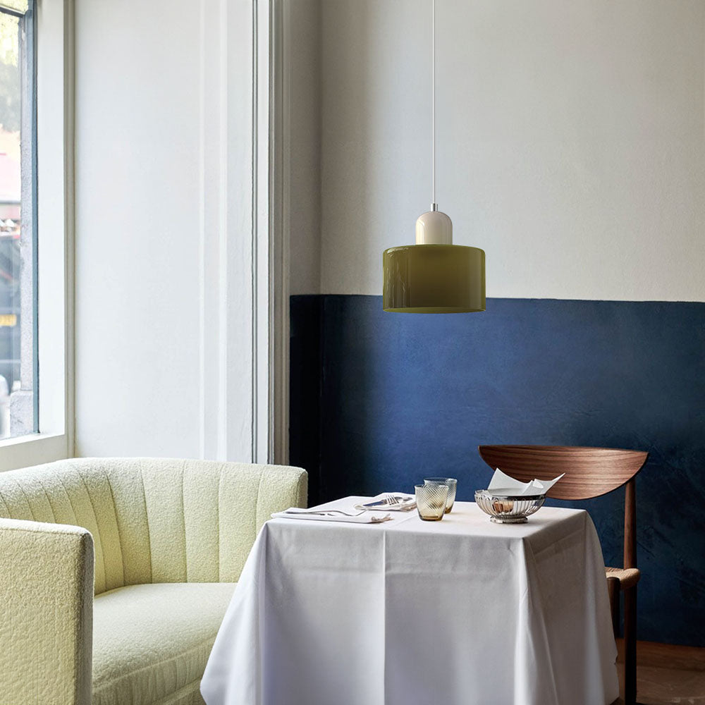 Kleine Glas-Pendelleuchte - LED, Glas/Metall, Max 12W, Drukknop, E27, CE/UL Gecertificeerd, Moderne Elegant