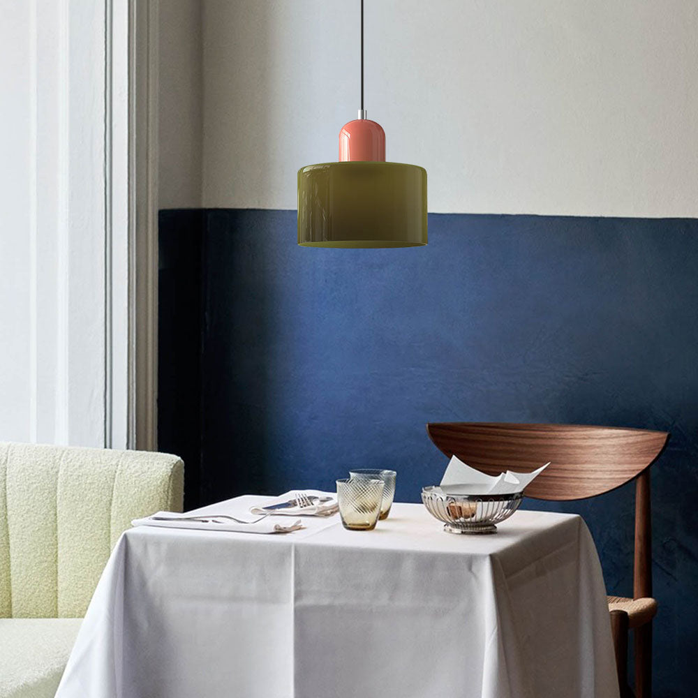 Kleine Glas-Pendelleuchte - LED, Glas/Metall, Max 12W, Drukknop, E27, CE/UL Gecertificeerd, Moderne Elegant