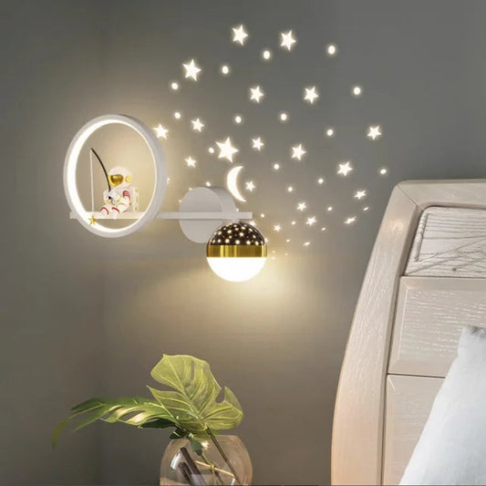Moderne Kinderwandlamp Met Zachte Verlichting Voor Kinderen Wit rechts Drie kleuren