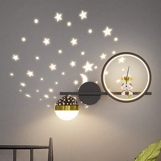 Moderne Kinderwandlamp Met Zachte Verlichting Voor Kinderen Zwart links Drie kleuren