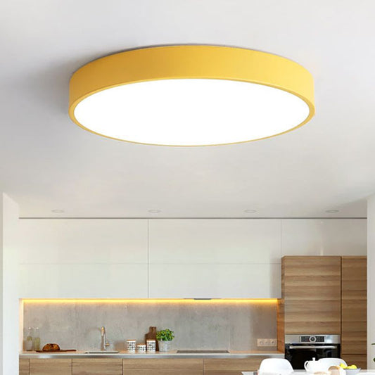 Moderne Ronde LED Plafondlamp Roze Grijs 30cm 40cm 50cm Geel