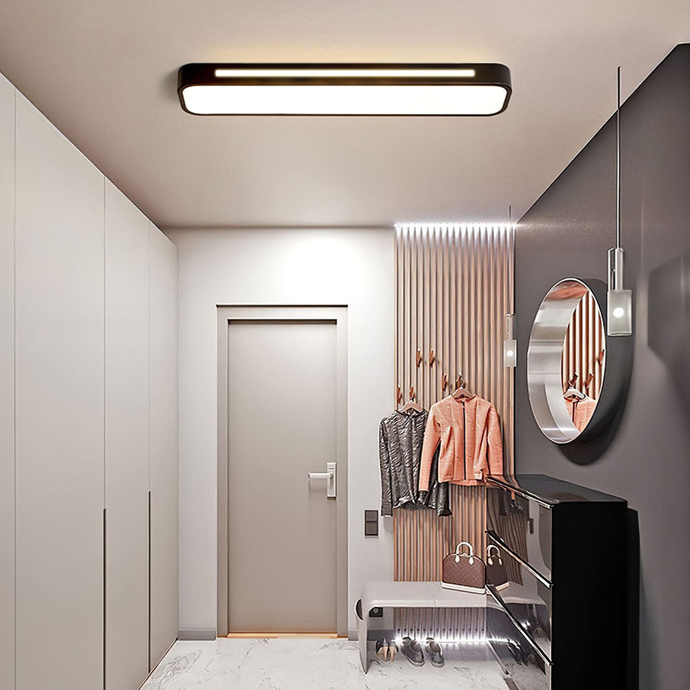 Moderne Scandinavische Minimalistische Lange LED Plafondlamp Zwart