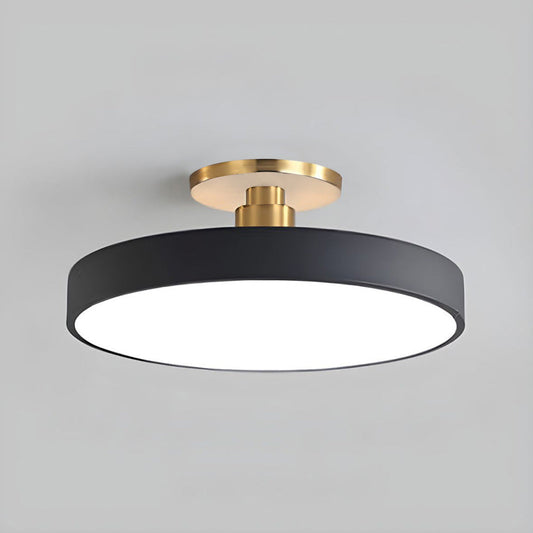 Moderne Compacte Ronde LED Plafondlamp Semi Inbouw 30cm Zwart