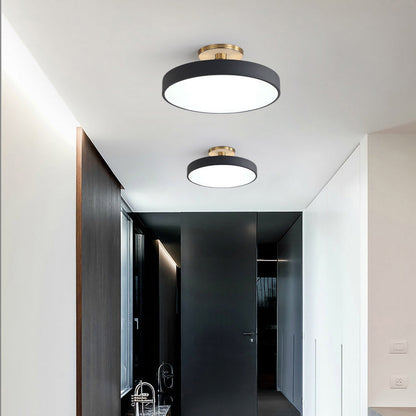 Moderne Compacte Ronde LED Plafondlamp Semi Inbouw 30cm Zwart
