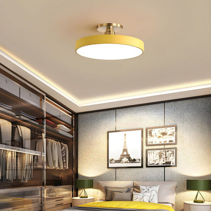 Moderne Compacte Ronde LED Plafondlamp Semi Inbouw 30cm Geel