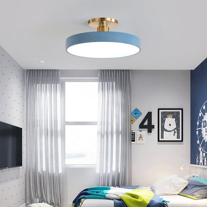 Moderne Compacte Ronde LED Plafondlamp Semi Inbouw 30cm Blauw