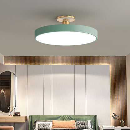 Moderne Compacte Ronde LED Plafondlamp Semi Inbouw 30cm Groen