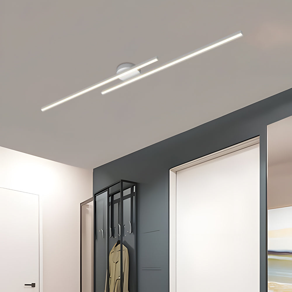 Moderne Aluminium Lange Strip Semi Inbouw LED Plafondlamp Wit Wit licht