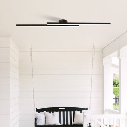 Moderne Aluminium Lange Strip Semi Inbouw LED Plafondlamp