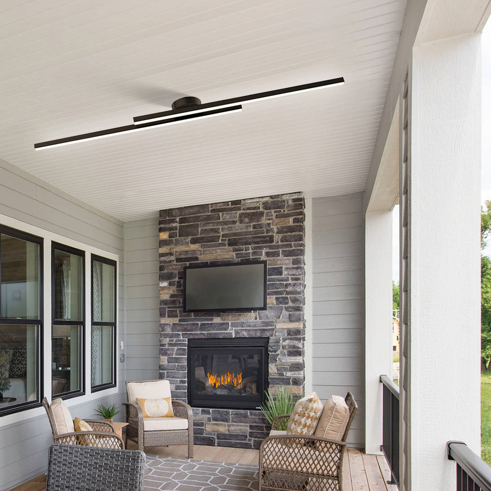 Moderne Aluminium Lange Strip Semi Inbouw LED Plafondlamp