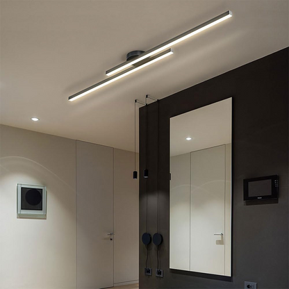 Moderne Aluminium Lange Strip Semi Inbouw LED Plafondlamp