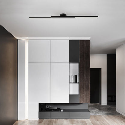 Moderne Aluminium Lange Strip Semi Inbouw LED Plafondlamp