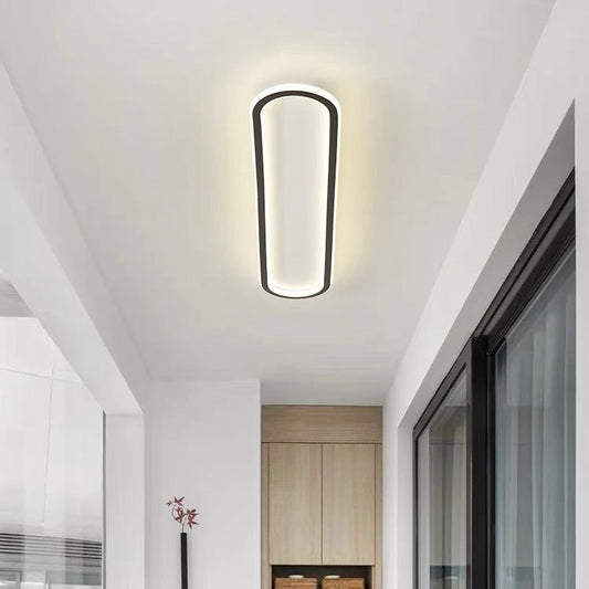 Moderne Lange Plafondlamp Voor Gangpad En Hal Verlichting Zwart D30*H5CM-15W Wit licht